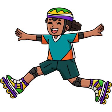 Bu karikatür klipinde Dişi İnline Paten Atlama illüstrasyonunu gösteriyor