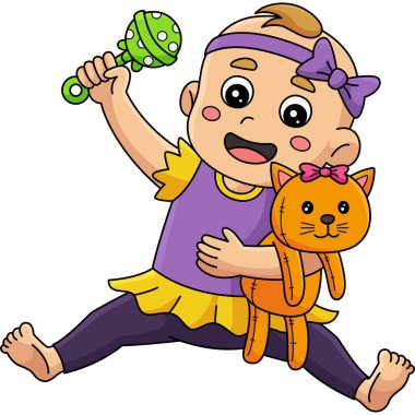 Bu karikatür klipinde Bebek Duşu Bebeği Oyuncakları Gösteriyor