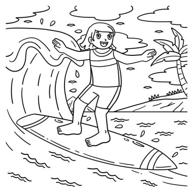 Yüzen kız sörfünün sevimli ve komik renkli sayfası. Çocuklar için saatlerce boyama eğlencesi sağlıyor. Bu sayfayı boyamak çok kolaydır. Küçük çocuklar ve yeni yürümeye başlayanlar için uygun..