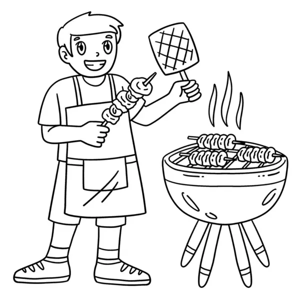 BBQ ve Boy Grilling Skewers 'ın şirin ve komik renkli sayfası. Çocuklar için saatlerce boyama eğlencesi sağlıyor. Bu sayfayı boyamak çok kolaydır. Küçük çocuklar ve yeni yürümeye başlayanlar için uygun..