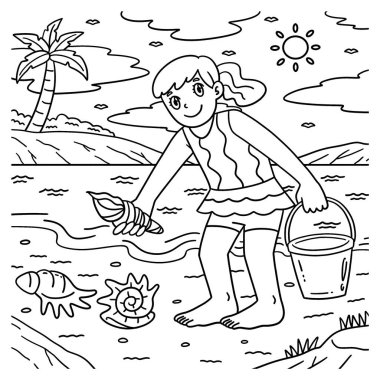 Yüzen Kız Deniz Kabukları Topluyor 'un sevimli ve komik bir renkli sayfası. Çocuklar için saatlerce boyama eğlencesi sağlıyor. Bu sayfayı boyamak çok kolaydır. Küçük çocuklar ve yeni yürümeye başlayanlar için uygun..