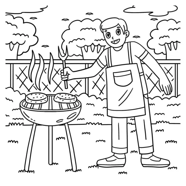 BBQ 'nun şirin ve komik renkli bir sayfası ve babamın ızgara köfteleri. Çocuklar için saatlerce boyama eğlencesi sağlıyor. Bu sayfayı boyamak çok kolaydır. Küçük çocuklar ve yeni yürümeye başlayanlar için uygun..