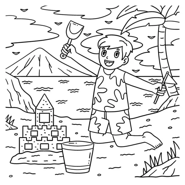 Kumdan kale inşa eden bir yüzücü çocuğun sevimli ve komik renkli sayfası. Çocuklar için saatlerce boyama eğlencesi sağlıyor. Bu sayfayı boyamak çok kolaydır. Küçük çocuklar ve yeni yürümeye başlayanlar için uygun..