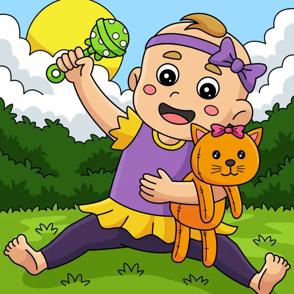 Bu karikatür klibinde Bebek Duşu Bebeği Oyuncaklarla Oynuyor