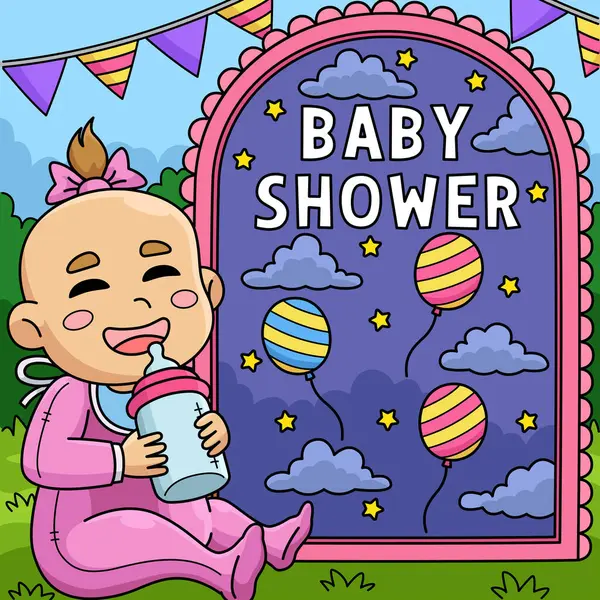 Bu karikatürde Bebek Duşu Bebek İçen Süt Çizimi