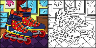 Bu boyama sayfasında Inline Skates for a Boy var. Bu illüstrasyonun bir tarafı renkli ve çocuklar için bir ilham kaynağı..