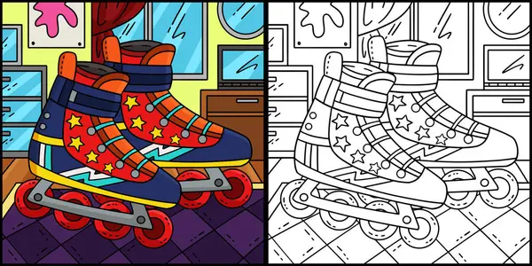 Bu boyama sayfasında Inline Skates for a Boy var. Bu illüstrasyonun bir tarafı renkli ve çocuklar için bir ilham kaynağı..