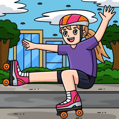 Bu karikatür, tek bacaklı patenci kızı gösteriyor.