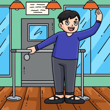Bu karikatür klibinde bir Bale Çalışması Bale Çubuğu illüstrasyonu var.