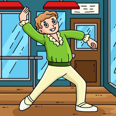 Bu karikatür klibinde bir Bale Danseur 'un Giriş Basamağı illüstrasyonunu gösteriyor.