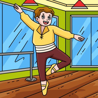 Bu karikatür klip Darbe de Pied illüstrasyonunda bir Bale Danseur 'u gösteriyor.
