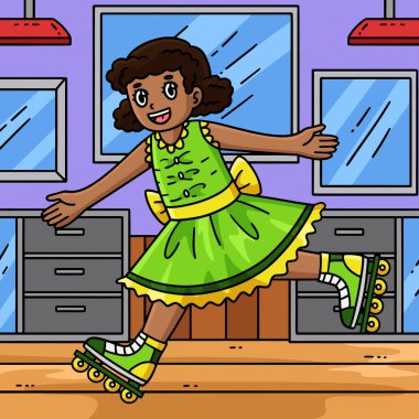 Bu karikatür klipinde Dişi İç Patinaj Gösterimi gösteriliyor