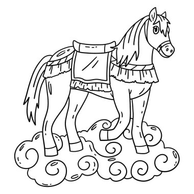 Bulut Üssü 'nde At Yılı 2026' nın sevimli ve komik renkli bir sayfası. Çocuklar için saatlerce boyama eğlencesi sağlıyor. Renklendirmek için, bu sayfa çok kolaydır. Küçük çocuklar ve yeni yürümeye başlayanlar için uygun..