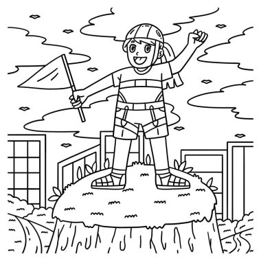 Bouldering Girl 'ün zirveye ulaşan sevimli ve komik renkli sayfası. Çocuklar için saatlerce boyama eğlencesi sağlıyor. Renklendirmek için, bu sayfa çok kolaydır. Küçük çocuklar ve yeni yürümeye başlayanlar için uygun..