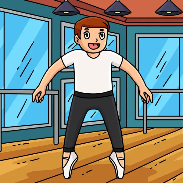 Bu karikatür parçası Saute Position illüstrasyonunda bir Bale Danseur 'u gösterir