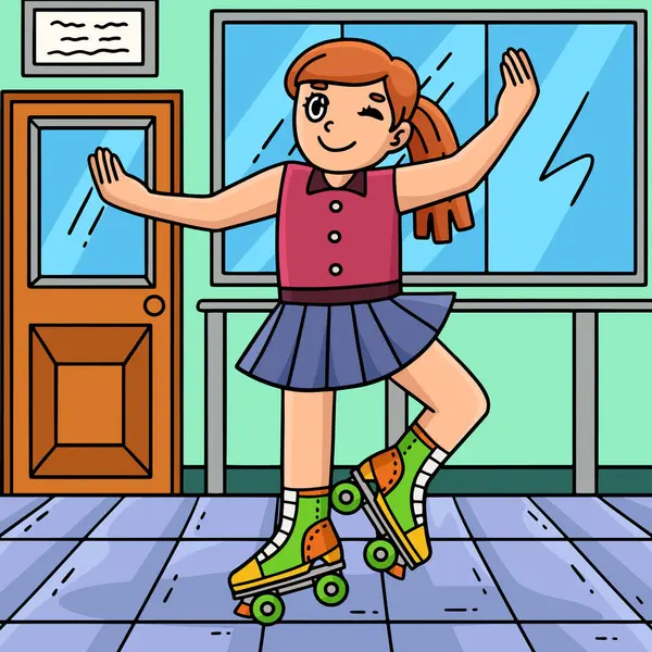 Bu karikatür klip Paten Kız Dans İmajını gösteriyor.