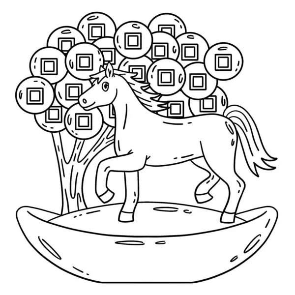 At Yılı 2026 ve Sikke Ağacı 'nın sevimli ve komik renkli sayfası. Çocuklar için saatlerce boyama eğlencesi sağlıyor. Renklendirmek için, bu sayfa çok kolaydır. Küçük çocuklar ve yeni yürümeye başlayanlar için uygun..