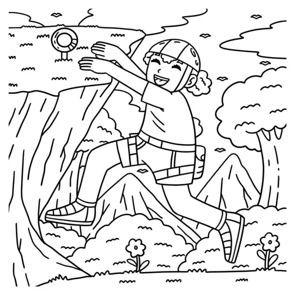 Ledge 'de sarkan kayalık bir kızın sevimli ve komik renkli sayfası. Çocuklar için saatlerce boyama eğlencesi sağlıyor. Renklendirmek için, bu sayfa çok kolaydır. Küçük çocuklar ve yeni yürümeye başlayanlar için uygun..