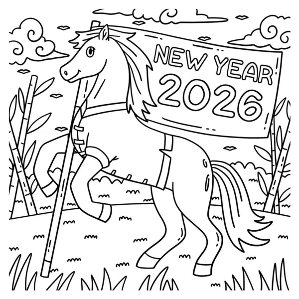 Yeni Yıl Bayrağı ile birlikte At Yılı 'nın sevimli ve komik renkli sayfası. Çocuklar için saatlerce boyama eğlencesi sağlıyor. Renklendirmek için, bu sayfa çok kolaydır. Küçük çocuklar ve yeni yürümeye başlayanlar için uygun..