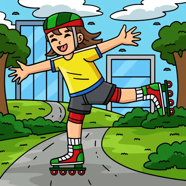 Bu karikatür klipinde Bir Ayağı Kaldıran Kadın İnce Patenci gösteriliyor