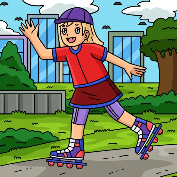 Bu karikatür, Inline Skating Girl illüstrasyonunu gösteriyor