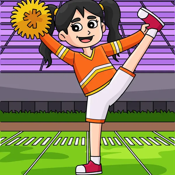 Bu karikatür, ponpon kızların ponpon kızların topuk esneme hareketlerini gösteriyor.