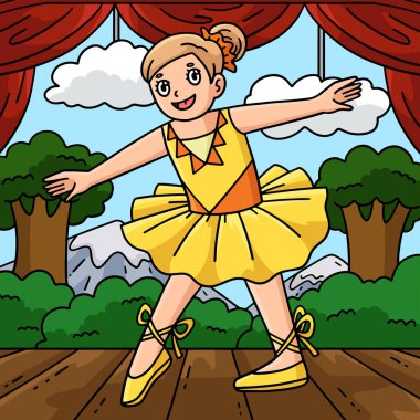 Bu karikatür, Tendu illüstrasyonu yapan bir balerini gösteriyor.