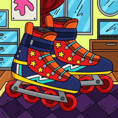 Bu karikatür klipinde Erkek Resimler İçin Inline Skates gösteriliyor