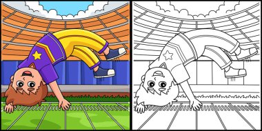 Bu boyama sayfasında amigo kızların amigoluk yaptığı yazıyor. Bu illüstrasyonun bir tarafı renkli ve çocuklar için bir ilham kaynağı.. 