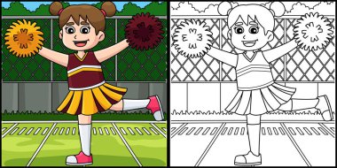 Bu renklendirme sayfası Amigo Kadın Amigo Kız Arabesk pozisyonunu gösteriyor. Bu illüstrasyonun bir tarafı renkli ve çocuklar için bir ilham kaynağı.. 