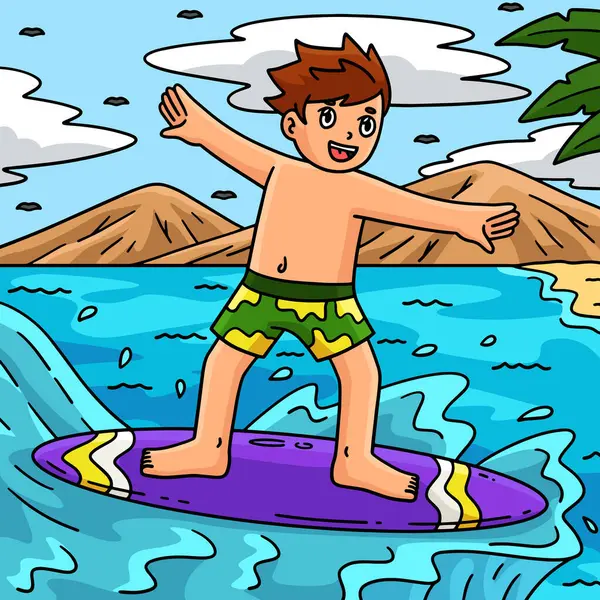 Bu karikatür bir Sörfçü Çocuk illüstrasyonunu gösteriyor.