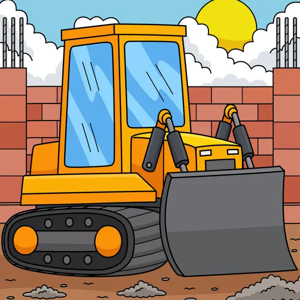 Bu karikatür parçası bir Yapı Buldozer Aracı çizimini gösteriyor.