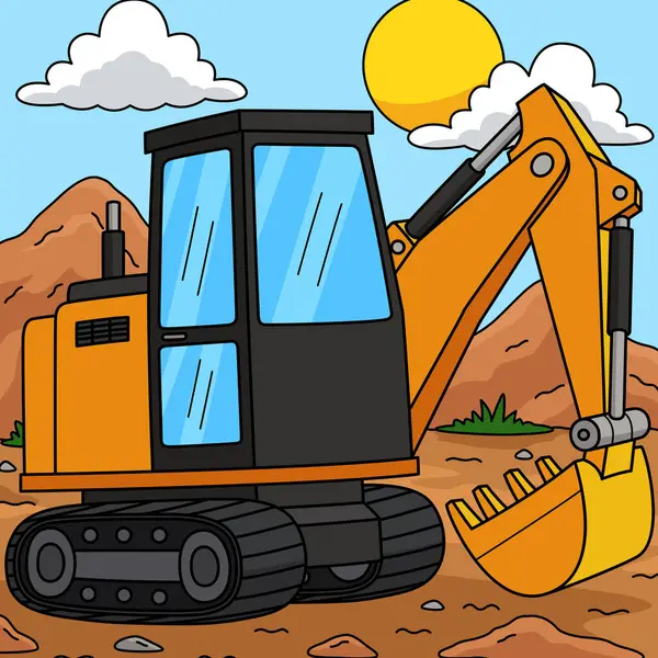 Bu karikatür parçası bir İnşaat Kazıcı Aracı resimlemesini gösterir.