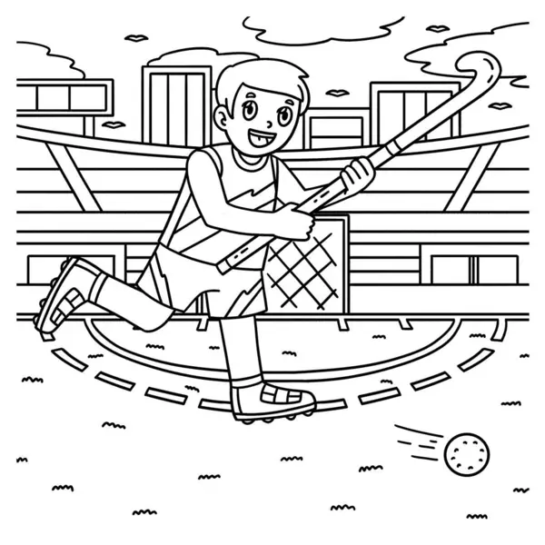 Top peşinde koşan bir hokey oyuncusunun sevimli ve komik renkli sayfası. Çocuklar için saatlerce boyama eğlencesi sağlıyor. Bu sayfayı boyamak çok kolaydır. Küçük çocuklar ve yeni yürümeye başlayanlar için uygun..