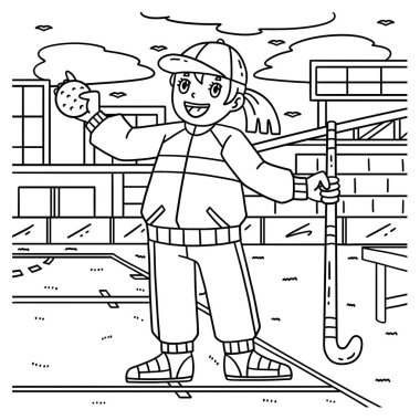 Hokey koçunun elinde sopa ve top tutan sevimli ve komik renkli bir sayfası. Çocuklar için saatlerce boyama eğlencesi sağlıyor. Bu sayfayı boyamak çok kolaydır. Küçük çocuklar ve yeni yürümeye başlayanlar için uygun..