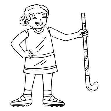 Çubuk tutan kadın bir hokey oyuncusunun sevimli ve komik renkli sayfası. Çocuklar için saatlerce boyama eğlencesi sağlıyor. Bu sayfayı boyamak çok kolaydır. Küçük çocuklar ve yeni yürümeye başlayanlar için uygun.. 
