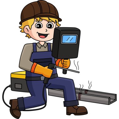 Bu karikatür parçası bir İnşaat İşçisi Kaynak illüstrasyonunu gösterir.