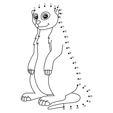 Noktaları birleştiren sevimli ve komik bir Afrika Hayvan Boyama Sayfası.