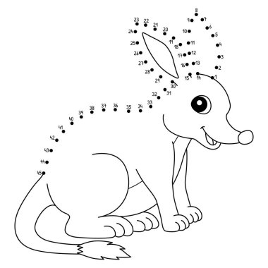 Noktaları birleştiren sevimli ve komik bir Dot Bilby Avustralya Hayvan Boyama Sayfası.