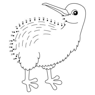 Noktaları birleştiren sevimli ve komik bir Avustralya Hayvan Boyama Sayfası.