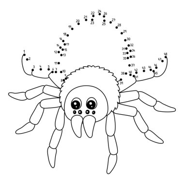 Şirin ve komik bir Nokta Tarantula Avustralya Hayvan Boyama Sayfası.