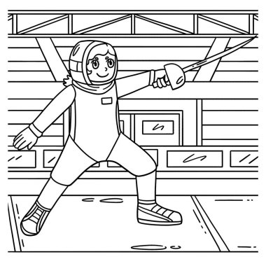 Eskrimci Kadın Eskrimci hamlesinin sevimli ve komik renkli bir sayfası. Çocuklar için saatlerce boyama eğlencesi sağlıyor. Bu sayfayı boyamak çok kolaydır. Küçük çocuklar ve yeni yürümeye başlayanlar için uygun.. 