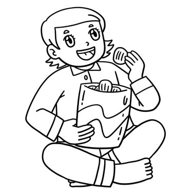 Yatıya kalan çocuğun atıştırmalık yediği sevimli ve komik renkli bir sayfa. Çocuklar için saatlerce boyama eğlencesi sağlıyor. Bu sayfayı boyamak çok kolaydır. Küçük çocuklar ve yeni yürümeye başlayanlar için uygun..