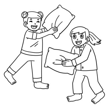 Yastık Dövüşü 'nün şirin ve komik renkli bir sayfası. Çocuklar için saatlerce boyama eğlencesi sağlıyor. Bu sayfayı boyamak çok kolaydır. Küçük çocuklar ve yeni yürümeye başlayanlar için uygun..