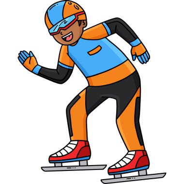 Bu karikatür zirvesinde Başlangıç Çizgisi illüstrasyonunda Hız Pateni yapan bir erkek gösteriliyor.