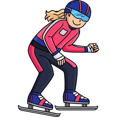 Bu karikatür, Başlangıç Çizgisi illüstrasyonunda dişi bir hız patencisini gösteriyor..