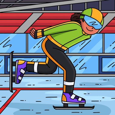 Bu karikatür klipinde bir Hız Patenci Kadın ve Resmin Arkasında Elleri Var.