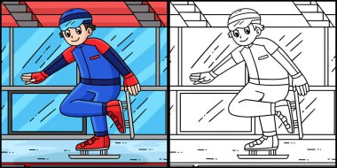 Bu renkli sayfa Hız Pateni Erkek Düzeltme Ayakkabıları 'nı gösteriyor. Bu illüstrasyonun bir tarafı renkli ve çocuklar için bir ilham kaynağı.. 