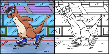 Bu boyama sayfasında Hız Pateni Gelinciği var. Bu illüstrasyonun bir tarafı renkli ve çocuklar için bir ilham kaynağı.. 