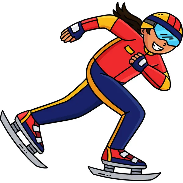 Bu karikatür klipinde Hız Pateni İten Kadın Paten Çizimi gösteriliyor.